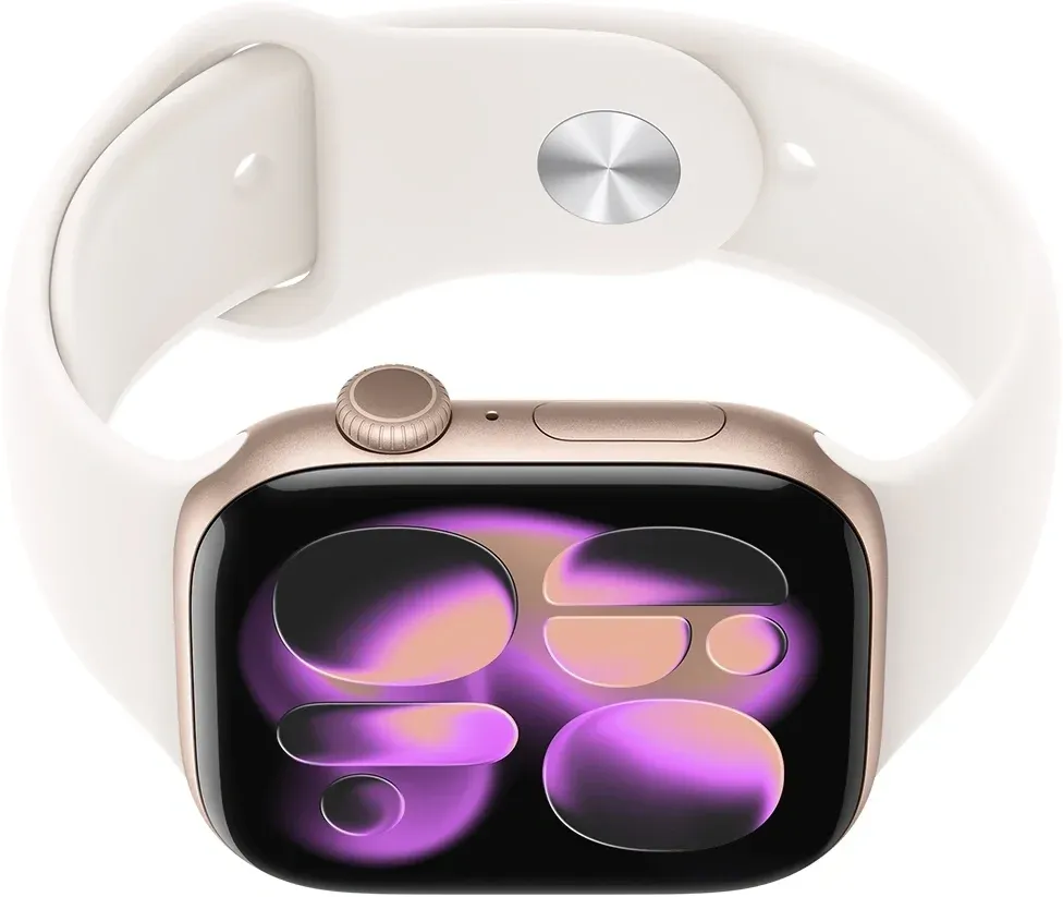 Смарт-часы Apple Watch Series 11 A3333 46мм OLED корп.розовое золото Sport Band рем.белый разм.брасл.:160-210мм MEV74LW/A - фото 4