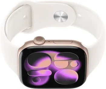 Смарт-часы Apple Watch Series 11 A3333 46мм OLED корп.розовое золото Sport Band рем.белый разм.брасл.:160-210мм MEV74LW/A - фото 8