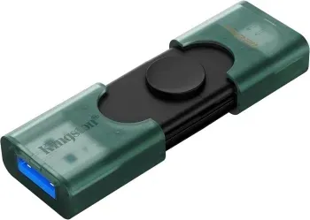 Флеш Диск Kingston 128GB DataTraveler Duo G2 DTDEG2/128GB USB3.0 зеленый/черный, 128 ГБ - фото 7