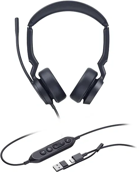Наушники с микрофоном Yealink UH44 Dual UC USB-C/A черный 1.5м накладные USB оголовье UH44 - фото 2