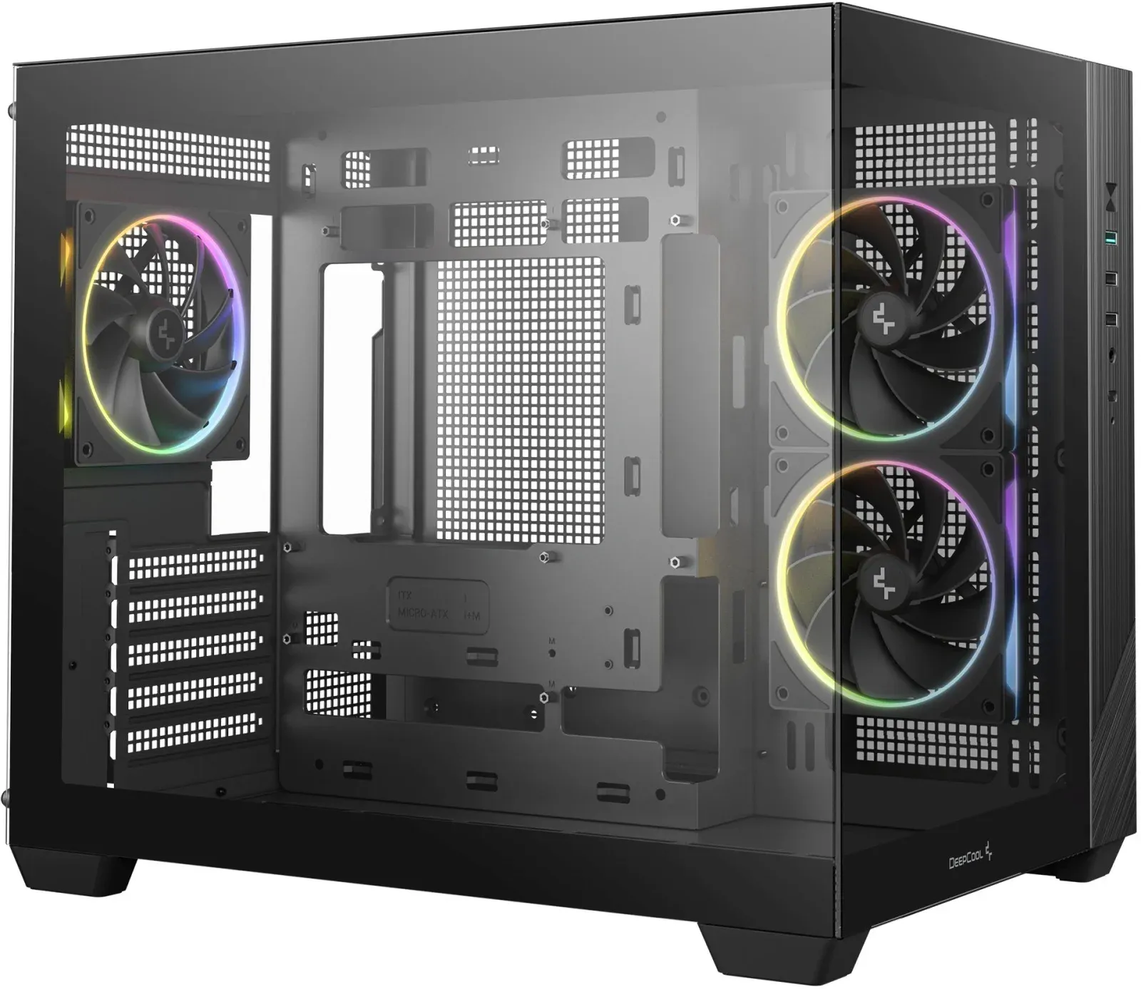 Корпус Deepcool CG330 3F черный без БП mATX 6x120mm 4x140mm 2xUSB2.0 1xUSB3.0 audio bott PSU - фото 2