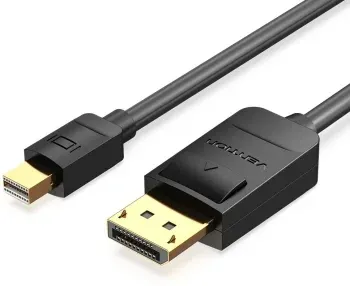 Кабель аудио-видео Vention HAAB miniDisplayport m/DisplayPort m 2м. позолоч.конт. черный HAABH - фото 3