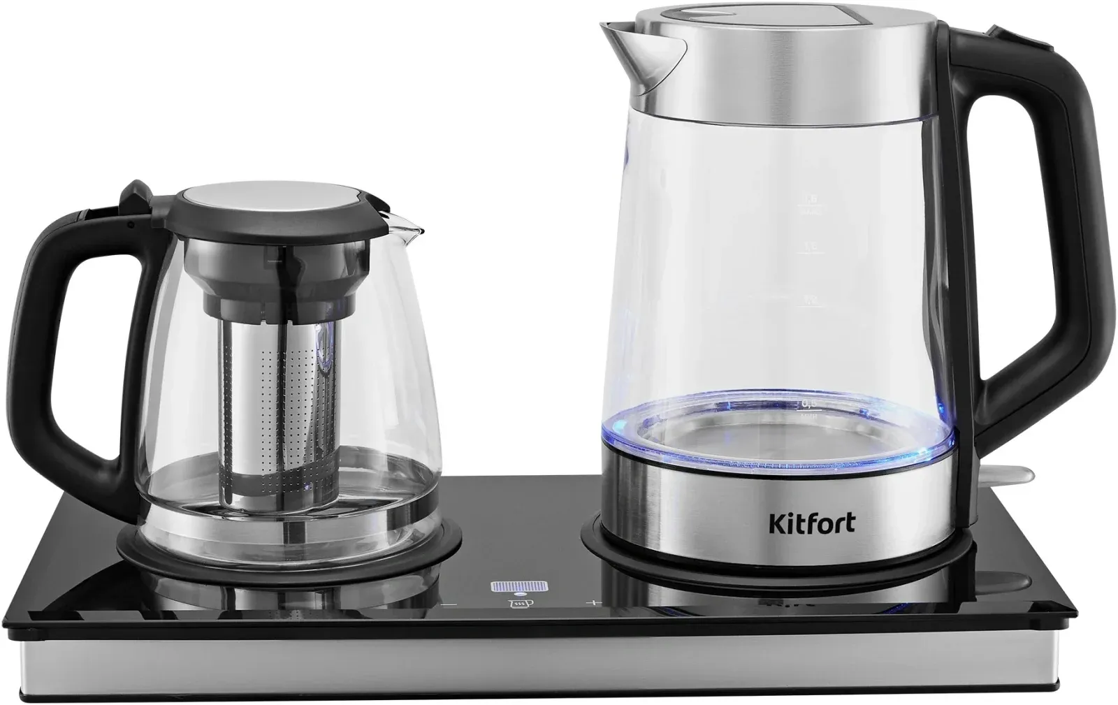 Чайный набор Kitfort КТ-6776 1.8л. 2200Вт черный/нержавеющая сталь корпус: стекло/металл/пластик - фото 8