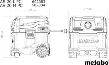 Строительный пылесос Metabo AS 20 L PC 1200Вт зеленый - фото 7