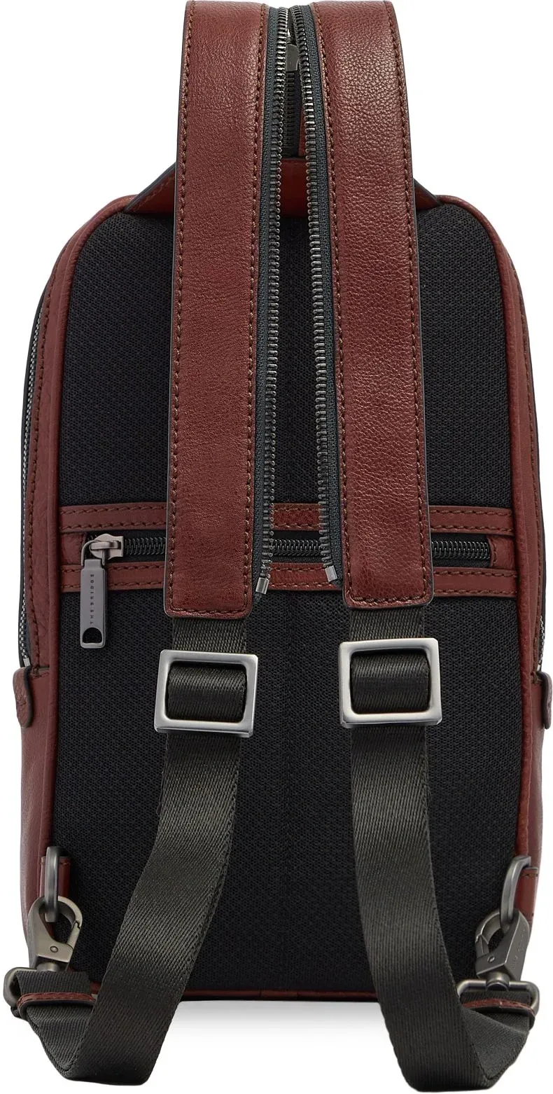 Рюкзак слинг мужской The Bridge Ludovico 053126LZ/1A коричневый кожа - фото 4