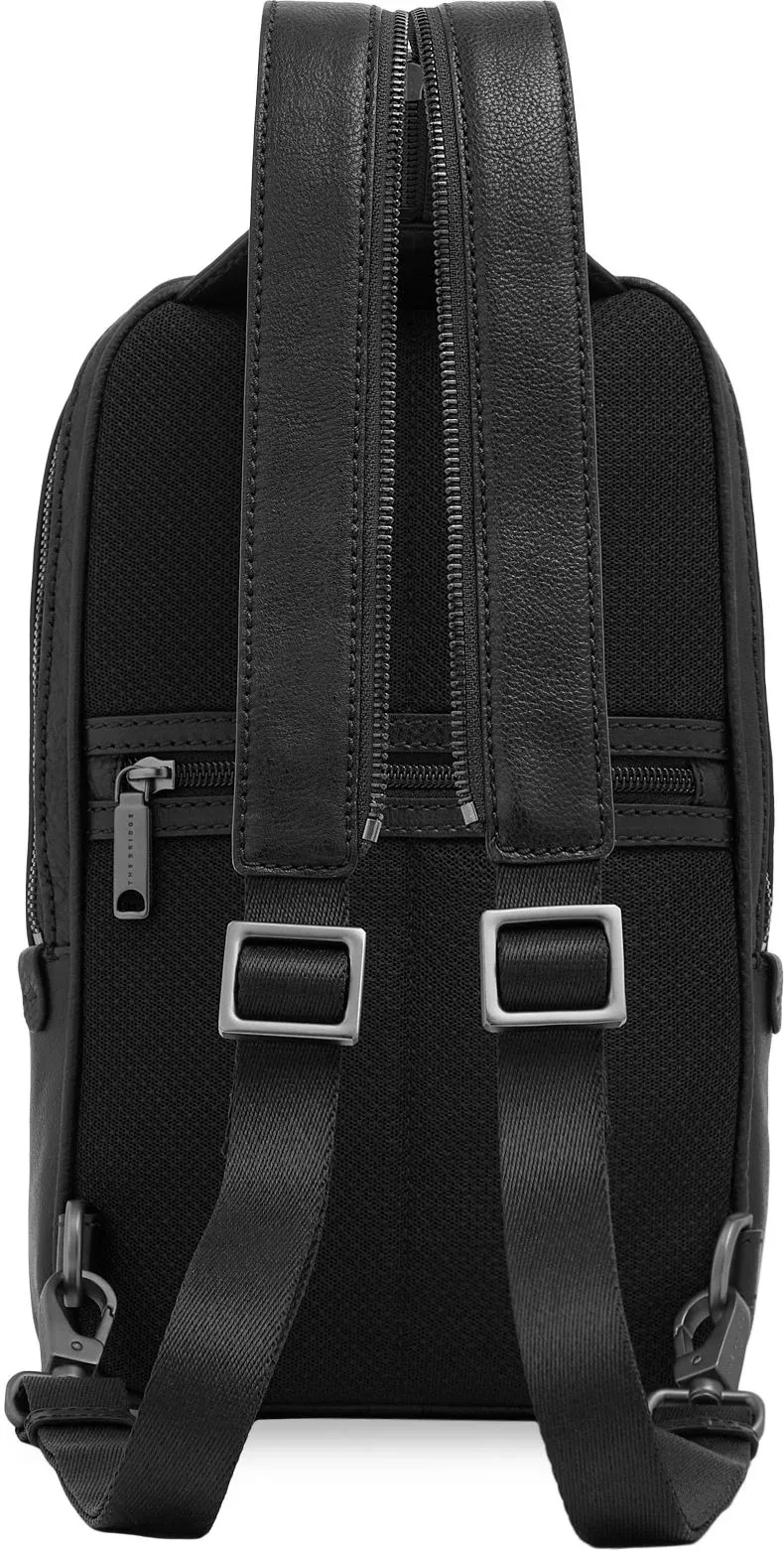 Рюкзак слинг мужской The Bridge Ludovico 053126LZ/7R черный кожа - фото 3