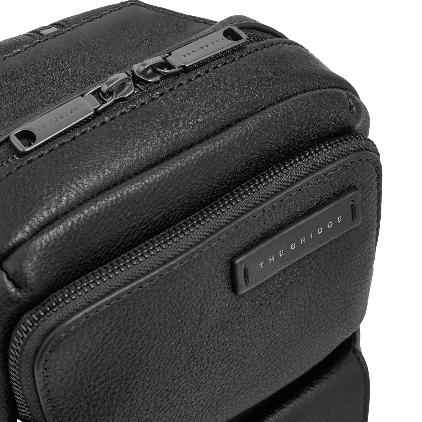 Рюкзак слинг мужской The Bridge Ludovico 053126LZ/7R черный кожа - фото 4