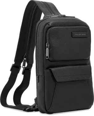 Рюкзак слинг мужской The Bridge Ludovico 053126LZ/7R черный кожа - фото 7