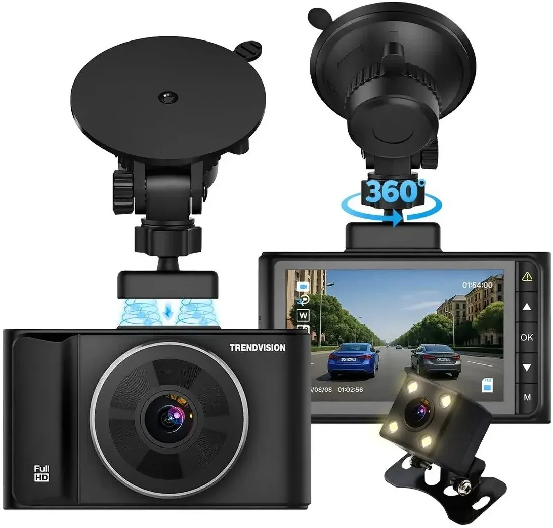 Видеорегистратор TrendVision VICTORY DUAL черный 2Mpix 1080x1920 1080p 170гр. GP6248 - фото 2