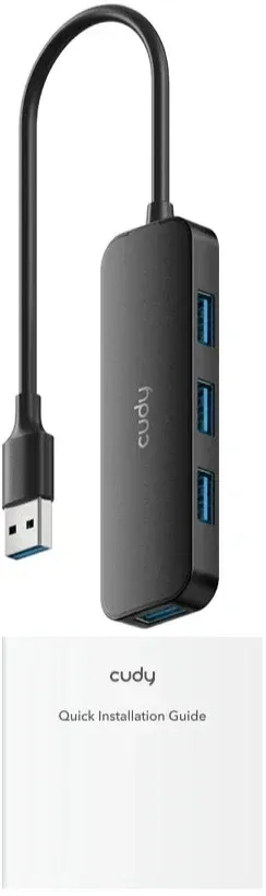 Разветвитель USB 3.0 Cudy UH40A 4порт. черный - фото 2