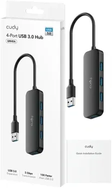Разветвитель USB 3.0 Cudy UH40A 4порт. черный - фото 8