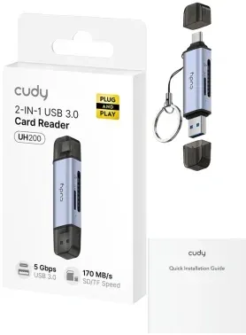 Разветвитель USB 3.2 Cudy UH200 2порт. серебристый - фото 8