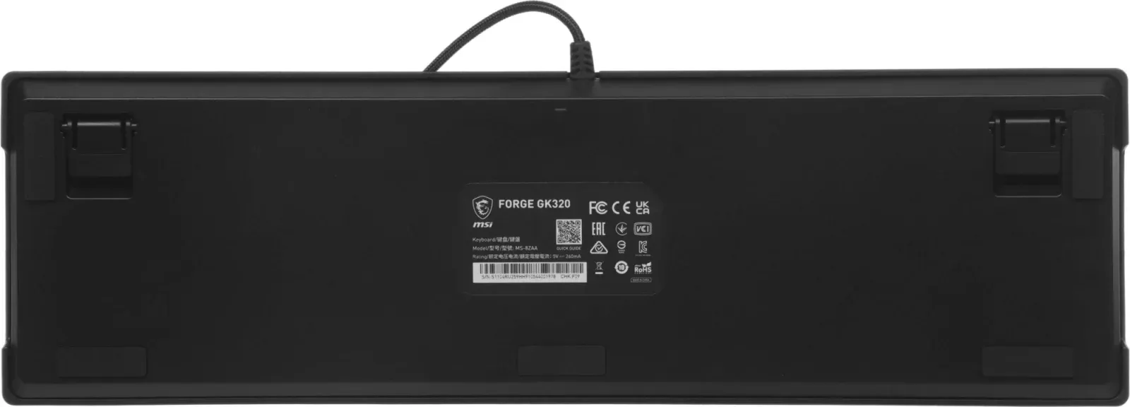 Клавиатура MSI GK320 механическая черный USB Multimedia for gamer LED S11-04RU259-HH9 кабель 1.6м - фото 8