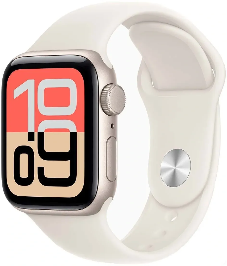 Смарт-часы Apple Watch SE 3 2025 A3325 44мм OLED корп.сияющая звезда Sport Band рем.сияющая звезда разм.брасл.:M/L MEHJ4LW/A - фото 1