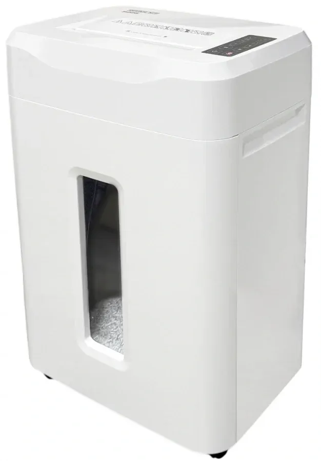 Шредер Office Kit S225 1,9х12 белый секр.P-5 фрагменты 18лист. 35лтр. скобы пл.карты CD - фото 1