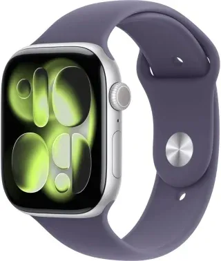 Смарт-часы Apple Watch Series 11 A3333 46мм OLED корп.серебристый Sport Band рем.фиолетовый разм.брасл.:M/L MEVA4AM/A - фото 8