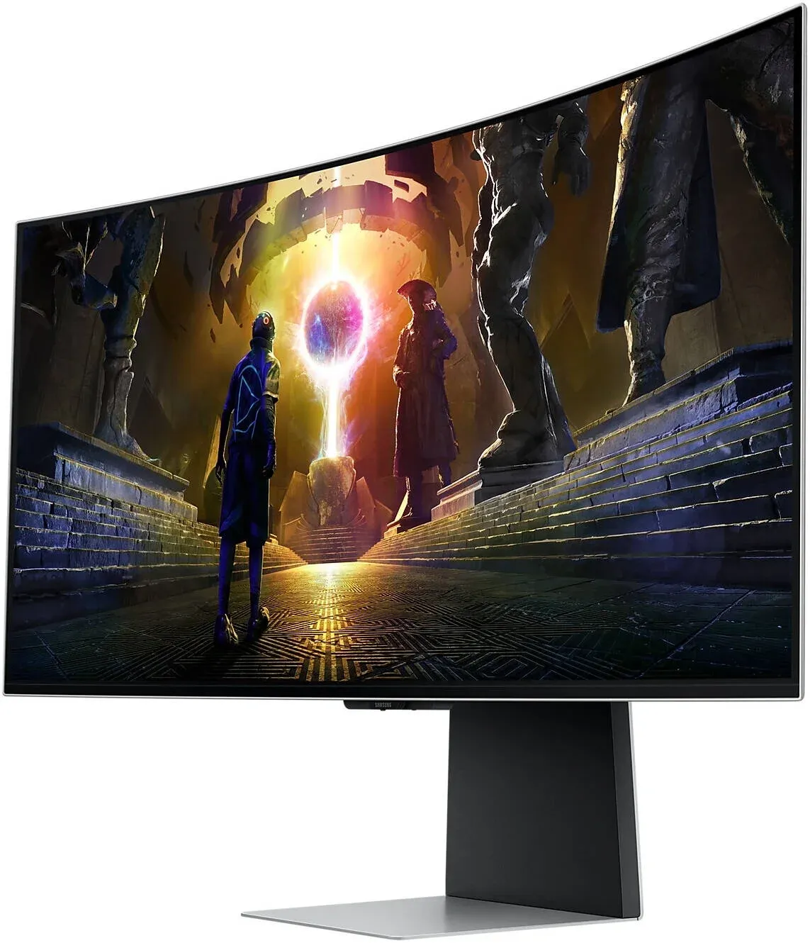 Монитор Samsung 34 Odyssey OLED G8 S34DG852SMXUE серебристый OLED LED 21:9 M/M полуматовая HAS 250cd 178гр/178гр 3440x1440 175Hz DP UW USB 7.5кг - фото 2