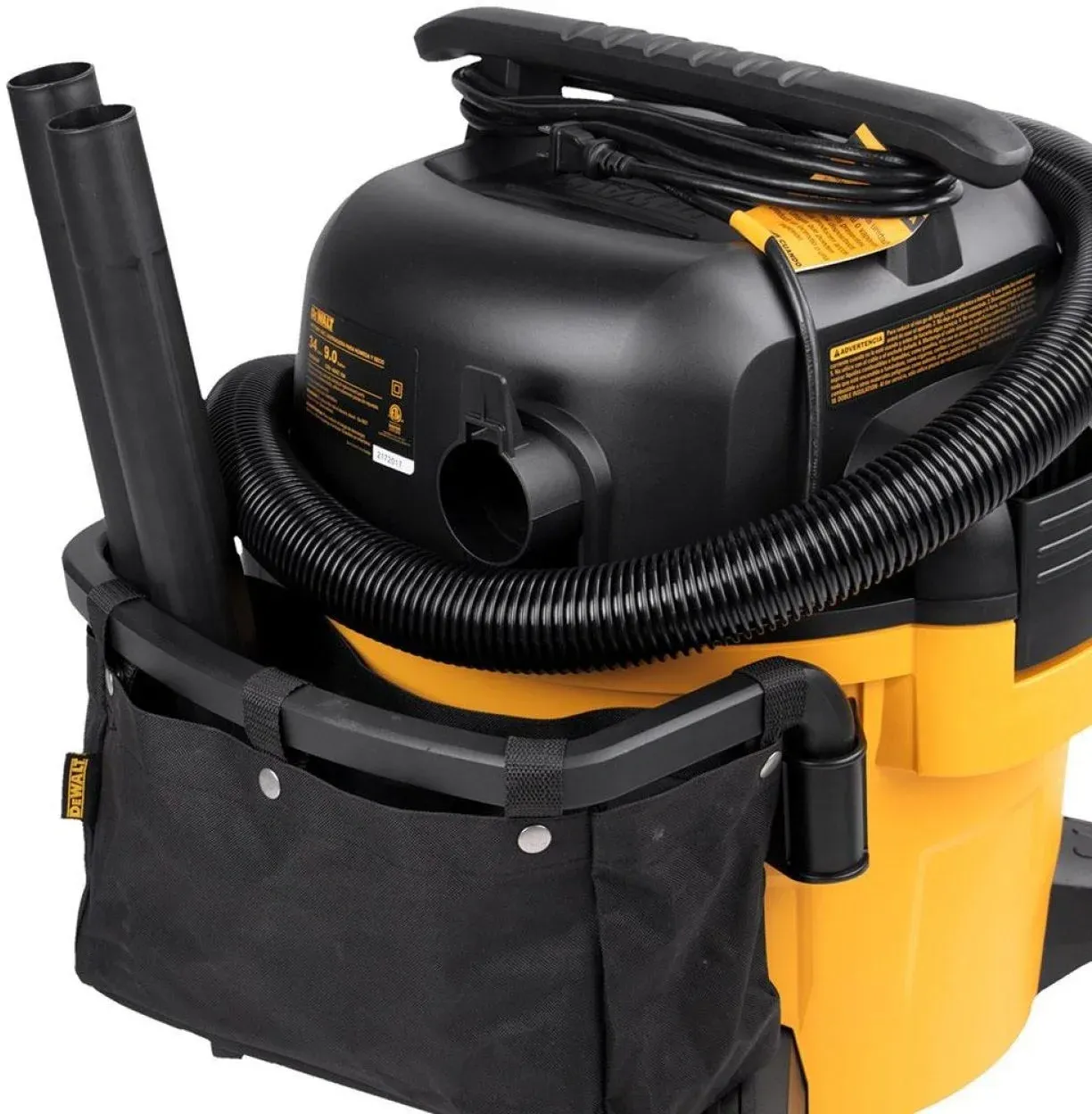 Строительный пылесос DeWalt DXV34PTA 1200Вт уборка: сухая/влажная/выдув/сбор воды желтый - фото 3