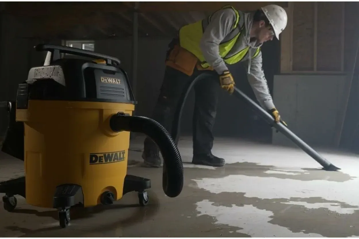 Строительный пылесос DeWalt DXV34PTA 1200Вт уборка: сухая/влажная/выдув/сбор воды желтый - фото 7