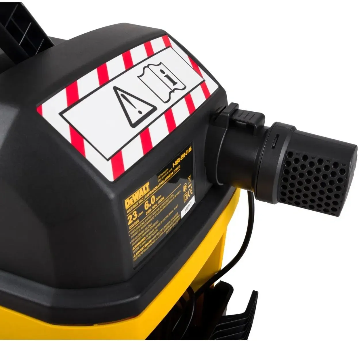 Строительный пылесос DeWalt DXV23G 1100Вт уборка: сухая/влажная/выдув/сбор воды желтый - фото 8
