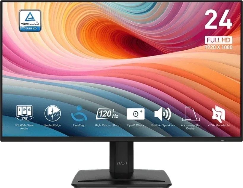 Монитор MSI 23.8 Pro MP242A E2 черный IPS LED 16:9 HDMI M/M матовая 1500:1 300cd 178гр/178гр 1920x1080 120Hz VGA DP FHD 3.1кг - фото 1