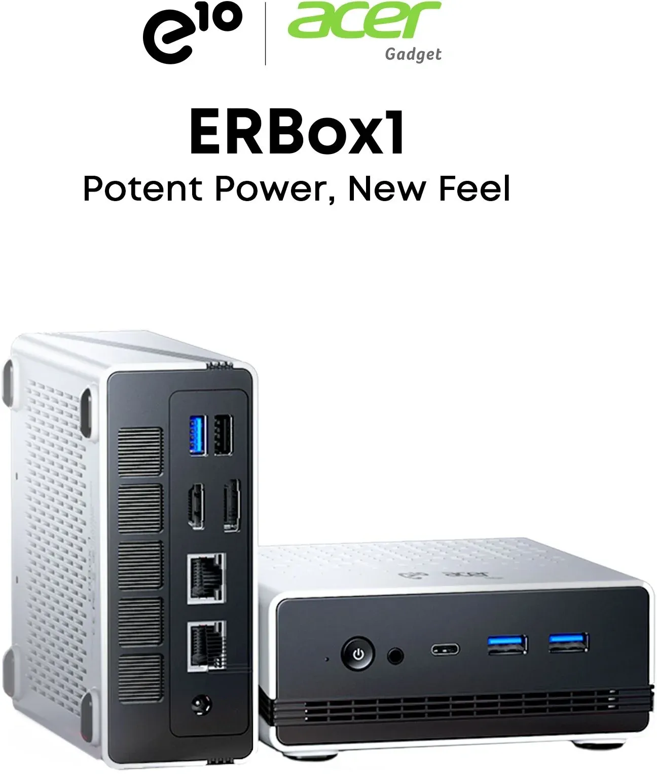 Неттоп Acer Gadget E10 ERBox Ryzen 7 6800H 3.2 16Gb SSD512Gb 680M Windows 11 Pro 2xGbitEth WiFi BT 120W черный/белый - фото 8