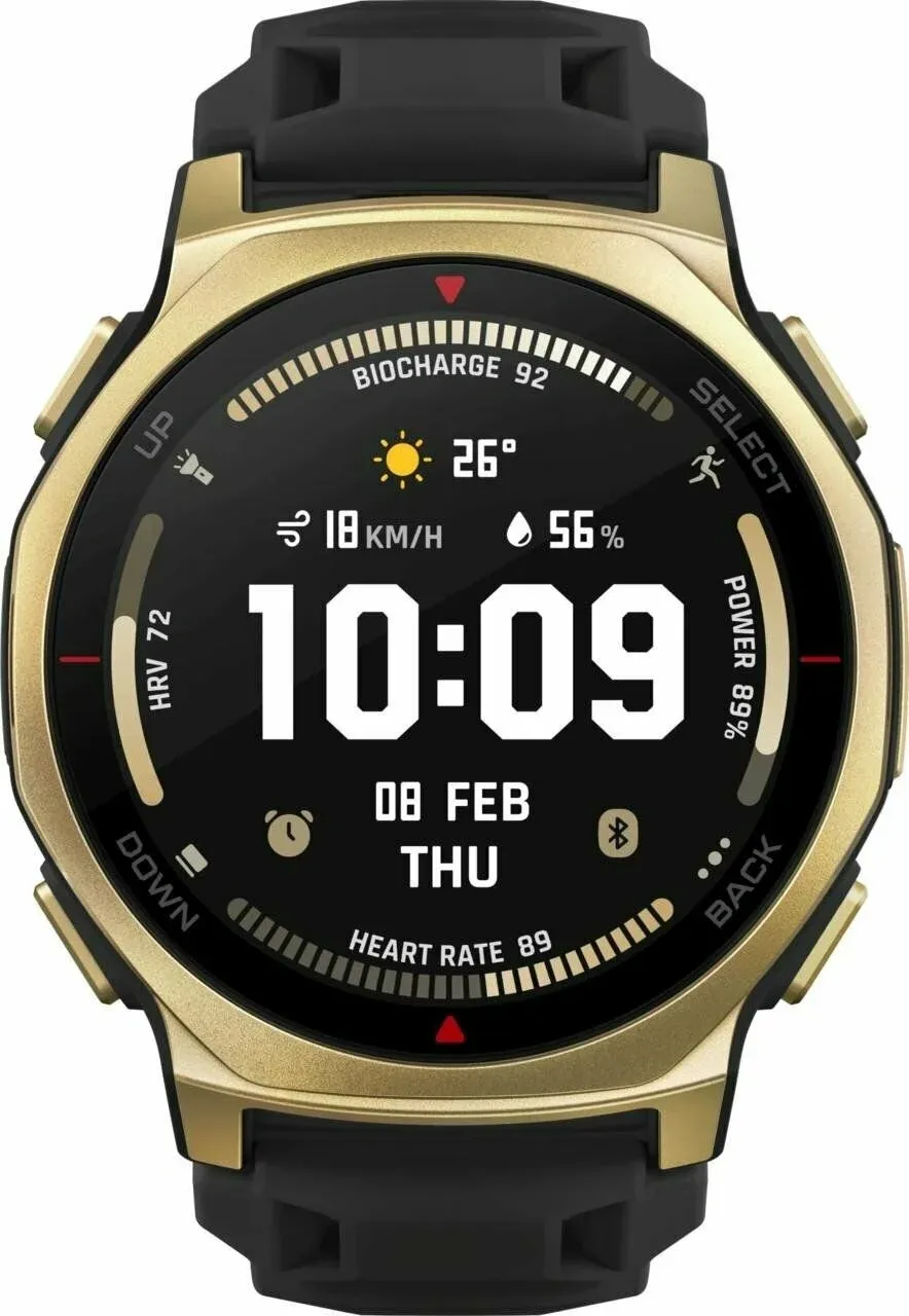 Смарт-часы Amazfit T-rex 3 Pro A2549 44мм 1.32 AMOLED корп.золотистый рем.черный разм.брасл.:140-205мм 6972596109532 - фото 2