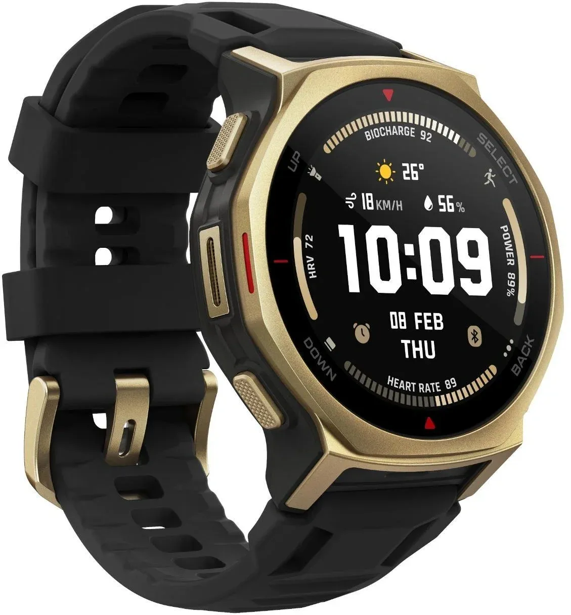 Смарт-часы Amazfit T-rex 3 Pro A2549 44мм 1.32 AMOLED корп.золотистый рем.черный разм.брасл.:140-205мм 6972596109532 - фото 3