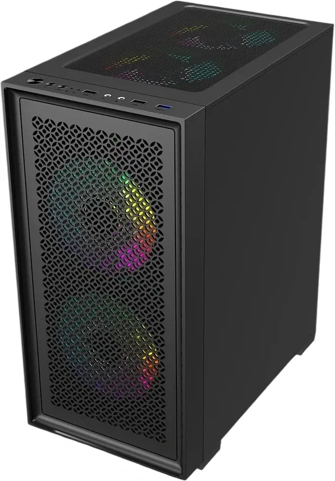 Корпус Accord ACC-1902 черный без БП mATX 7x120mm 2xUSB2.0 1xUSB3.0 audio bott PSU - фото 3