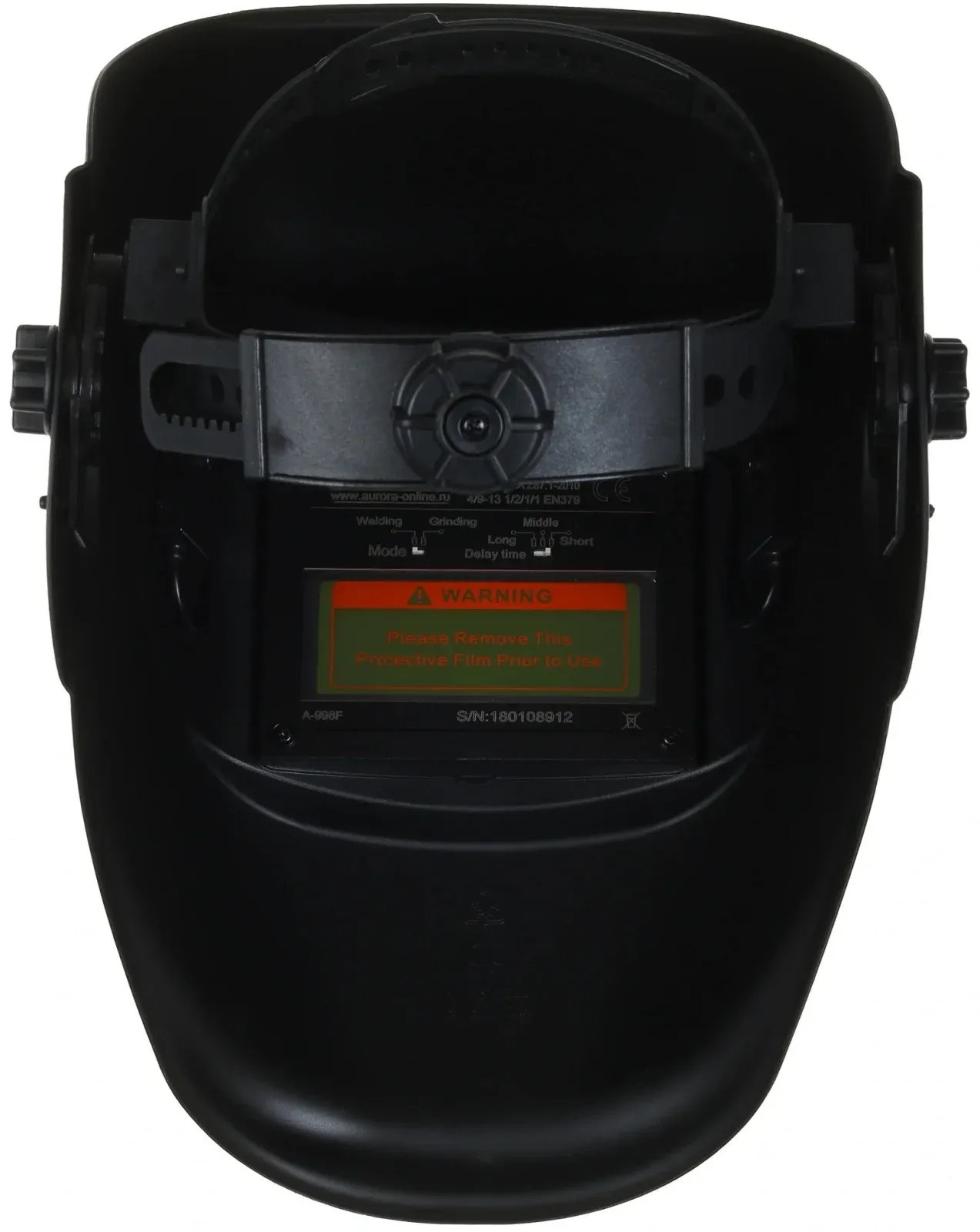 Маска сварщика Aurora A998F 9-13DIN филь.:хамел. кл.:1/2/1/1 см.экр.95x36мм черный 11258 - фото 4