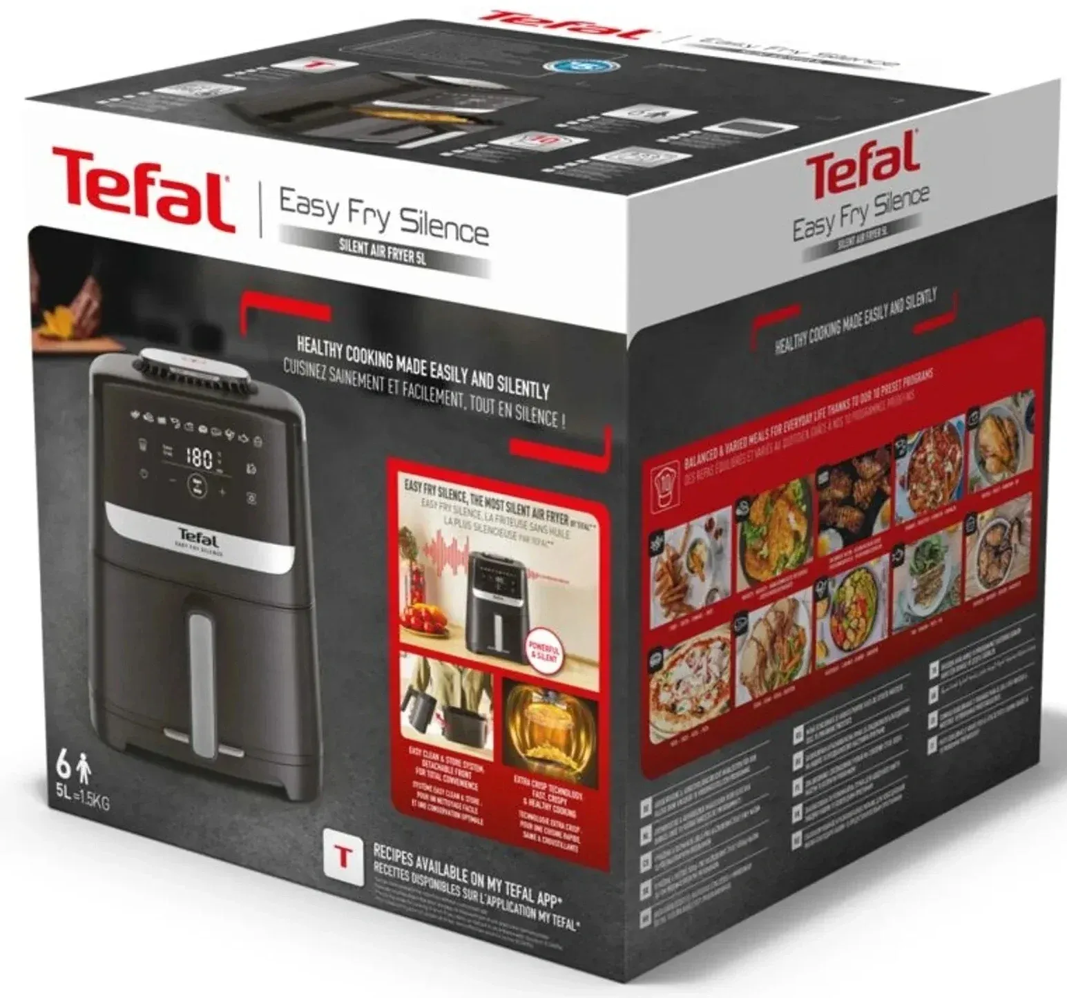 Аэрогриль Tefal EY5528E0 5л 1670Вт черный/серебристый 7211419374 - фото 4