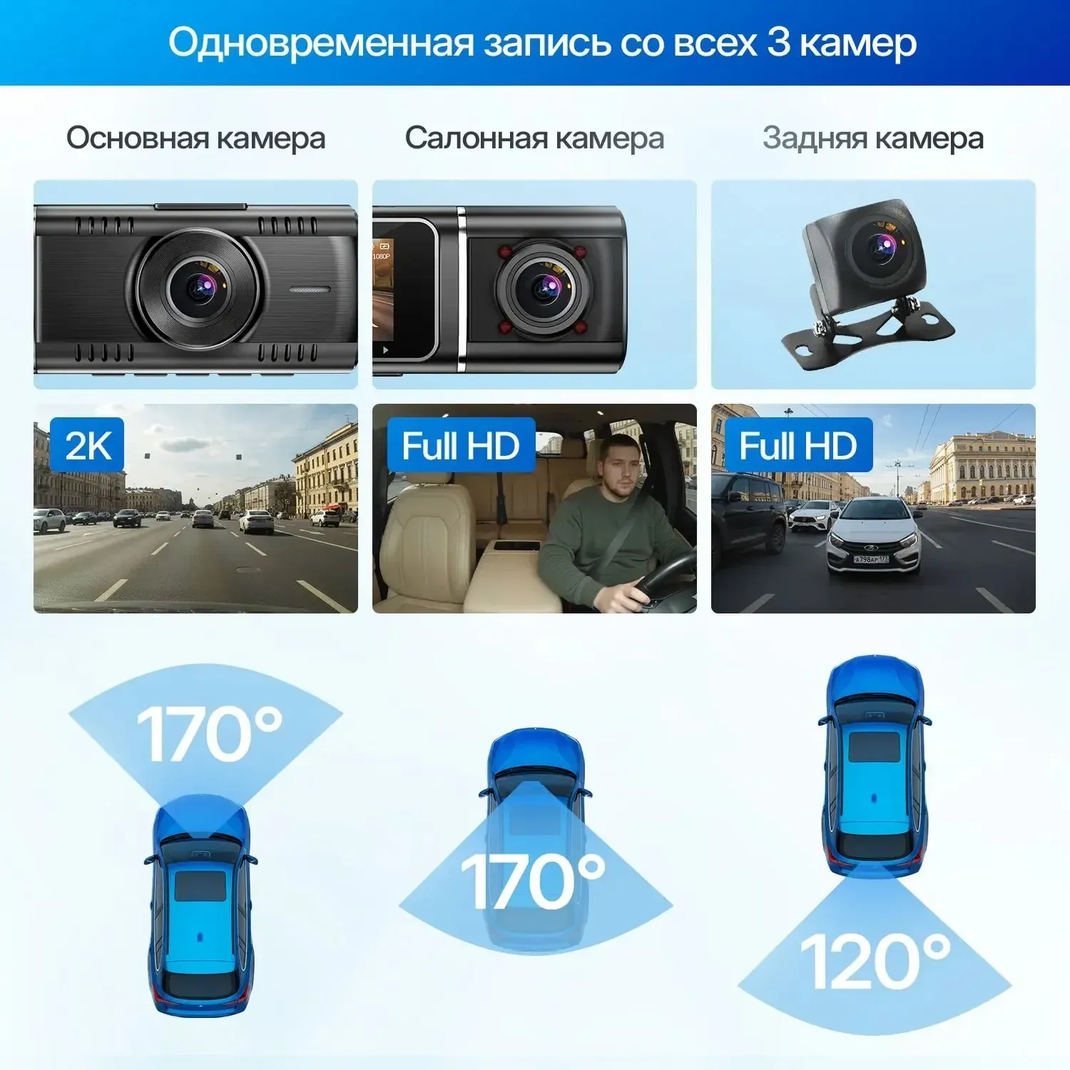 Видеорегистратор TrendVision Proof Ultra черный 2160x3840 2160p 170гр. GPS SA230D - фото 2