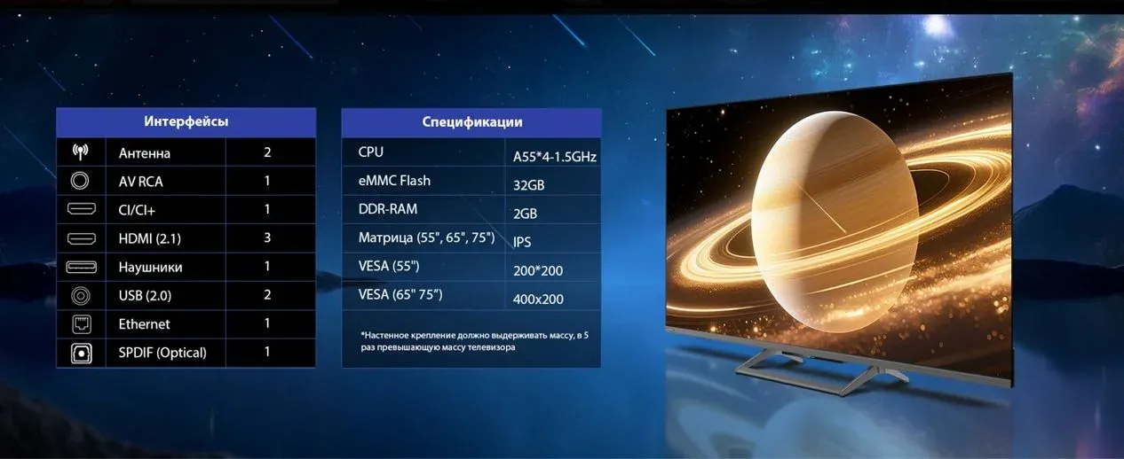Телевизор LED Skyworth 75 75X67H NEXO Mini-LED черный/серый 4K Ultra HD 120Hz MEMC DVB-T DVB-T2 DVB-C DVB-S DVB-S2 USB WiFi Smart TV - фото 8