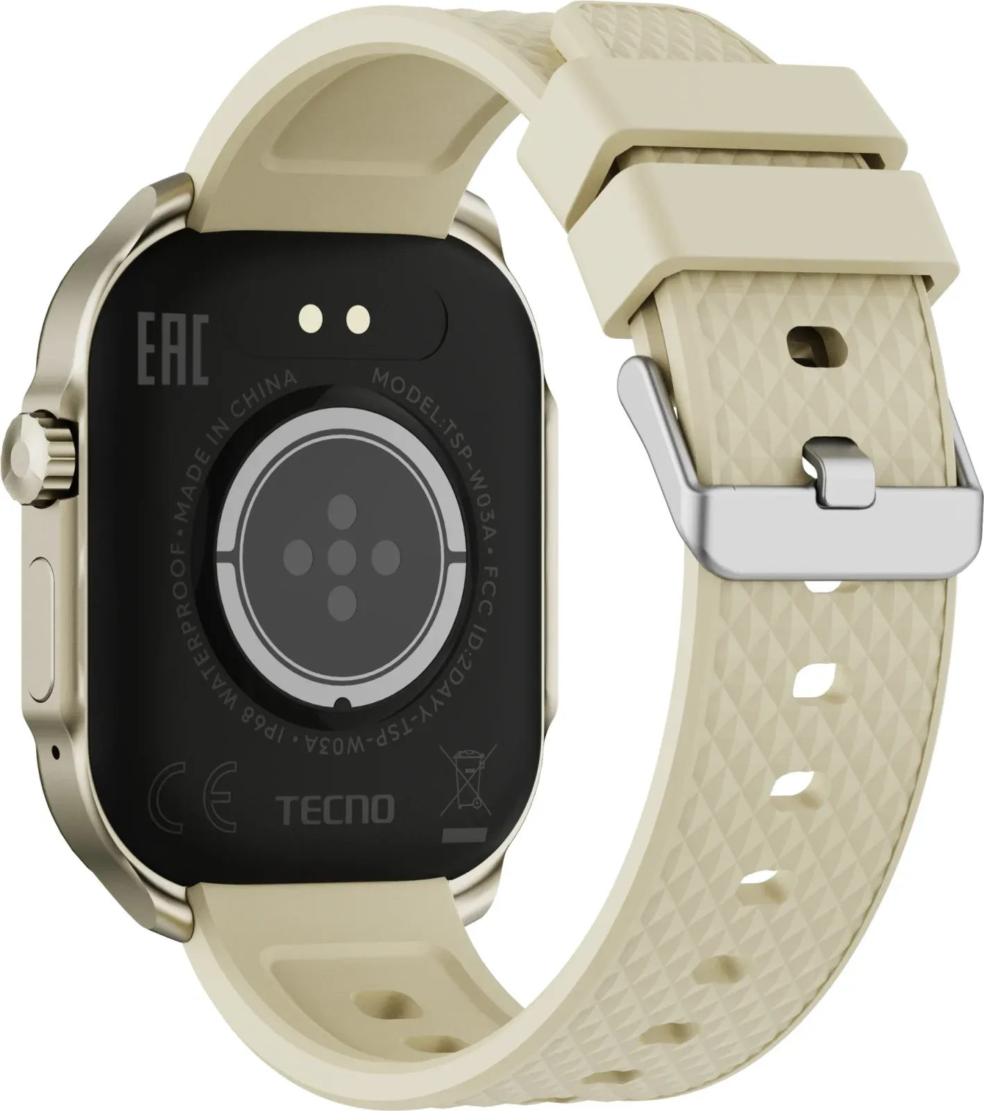 Смарт-часы Tecno Watch 3 Active 2.04 LCD корп.золотистый рем.золотистый W03A - фото 2