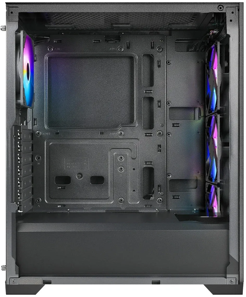 Корпус Azza AEROHEX черный без БП ATX 6x120mm 2x140mm 1xUSB2.0 1xUSB3.0 audio bott PSU - фото 3