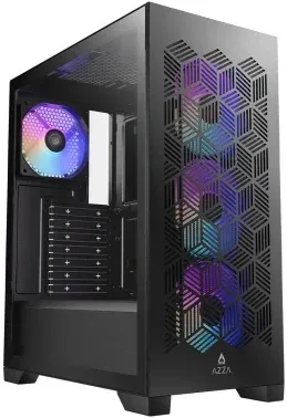 Корпус Azza AEROHEX черный без БП ATX 6x120mm 2x140mm 1xUSB2.0 1xUSB3.0 audio bott PSU - фото 6