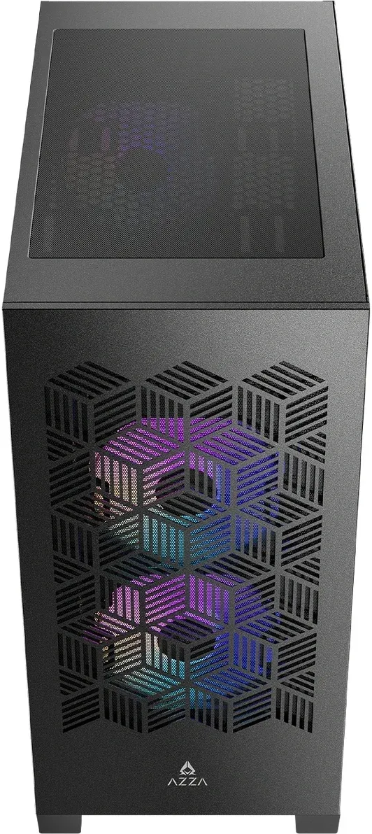 Корпус Azza AEROHEX-M черный без БП mATX 8x120mm 2x140mm 1xUSB2.0 2xUSB3.0 audio bott PSU - фото 4