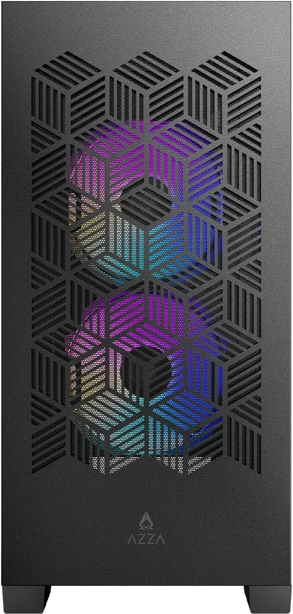 Корпус Azza AEROHEX-M черный без БП mATX 8x120mm 2x140mm 1xUSB2.0 2xUSB3.0 audio bott PSU - фото 5