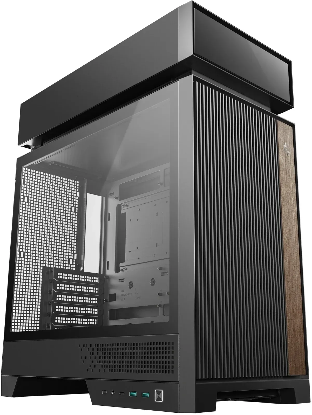 Корпус Deepcool CL660 черный/коричневый без БП ATX 4x120mm 5x140mm 2xUSB3.0 audio bott PSU - фото 2