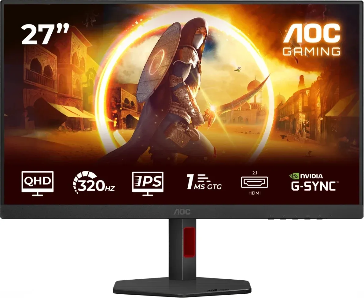 Монитор AOC 27 Q27G4SRU черный IPS LED 16:9 HDMI M/M матовая HAS Piv 1000:1 450cd 178гр/178гр 2560x1440 300Hz G-Sync DP 2K 6.11кг - фото 2