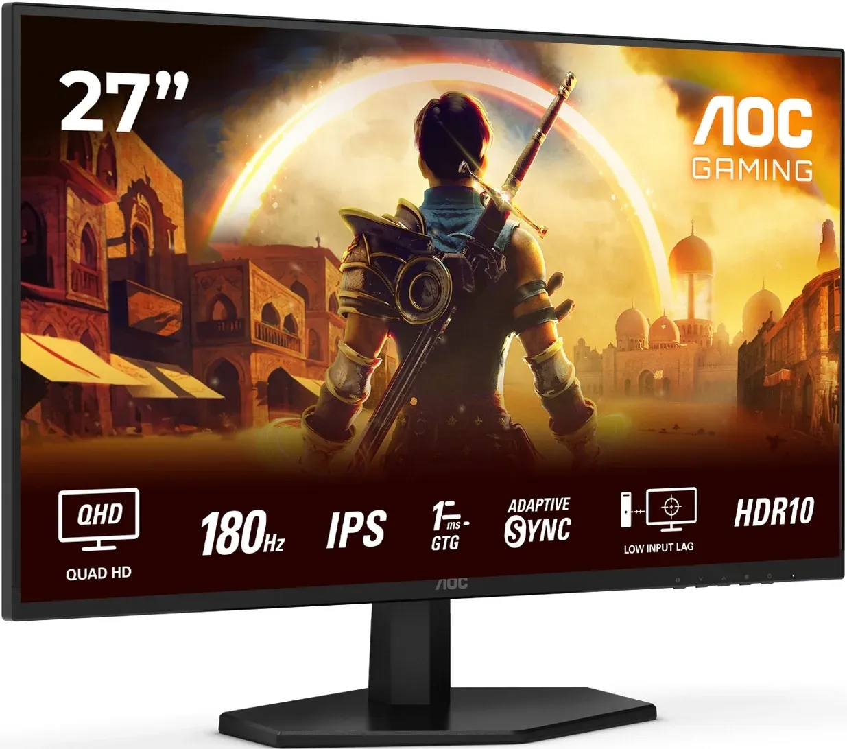 Монитор AOC 27 Q27G42XE черный IPS LED 1ms 16:9 HDMI M/M матовая 300cd 178гр/178гр 2560x1440 180Hz FreeSync DP 2K 3.88кг - фото 2