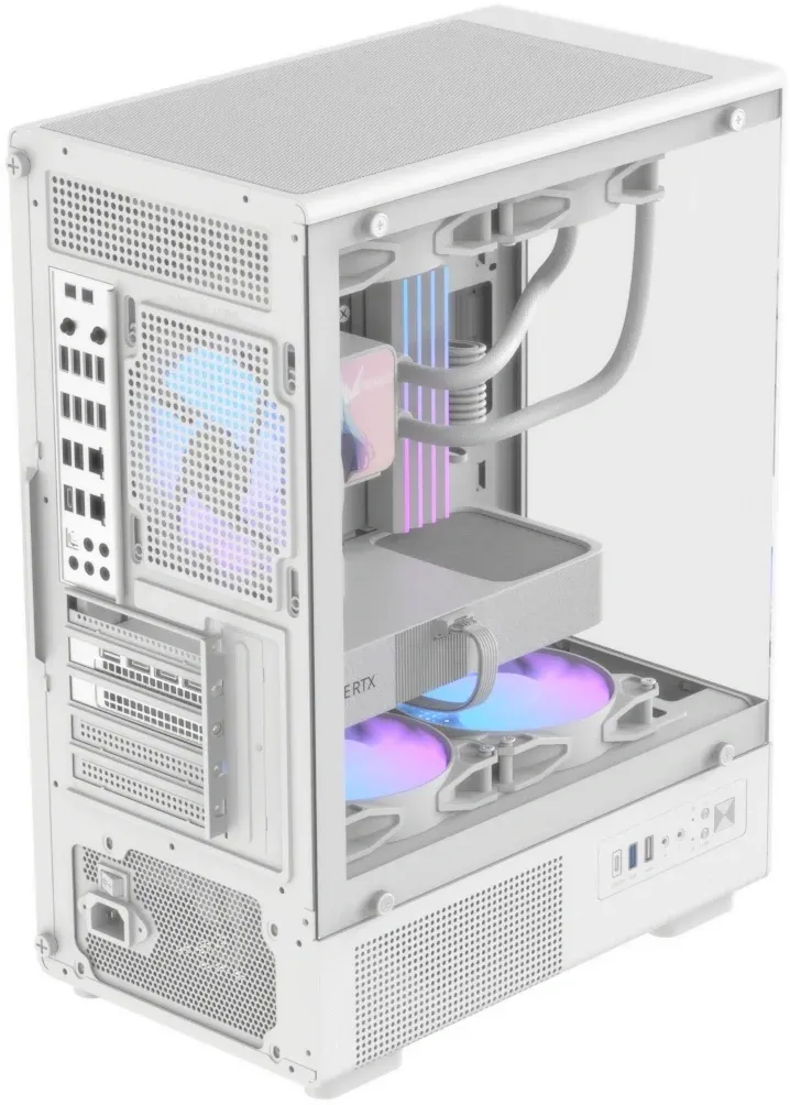 Корпус Formula Crystal Z1CM v2 белый без БП mATX 1xUSB2.0 1xUSB3.0 audio bott PSU - фото 1