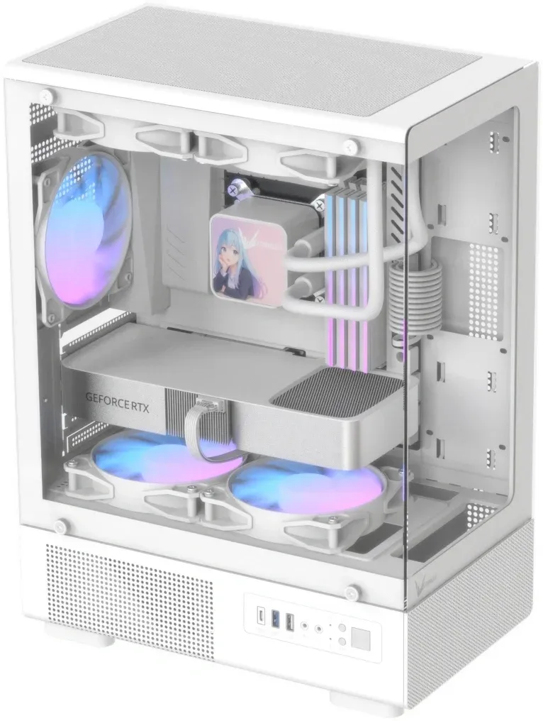 Корпус Formula Crystal Z1CM v2 белый без БП mATX 1xUSB2.0 1xUSB3.0 audio bott PSU - фото 3