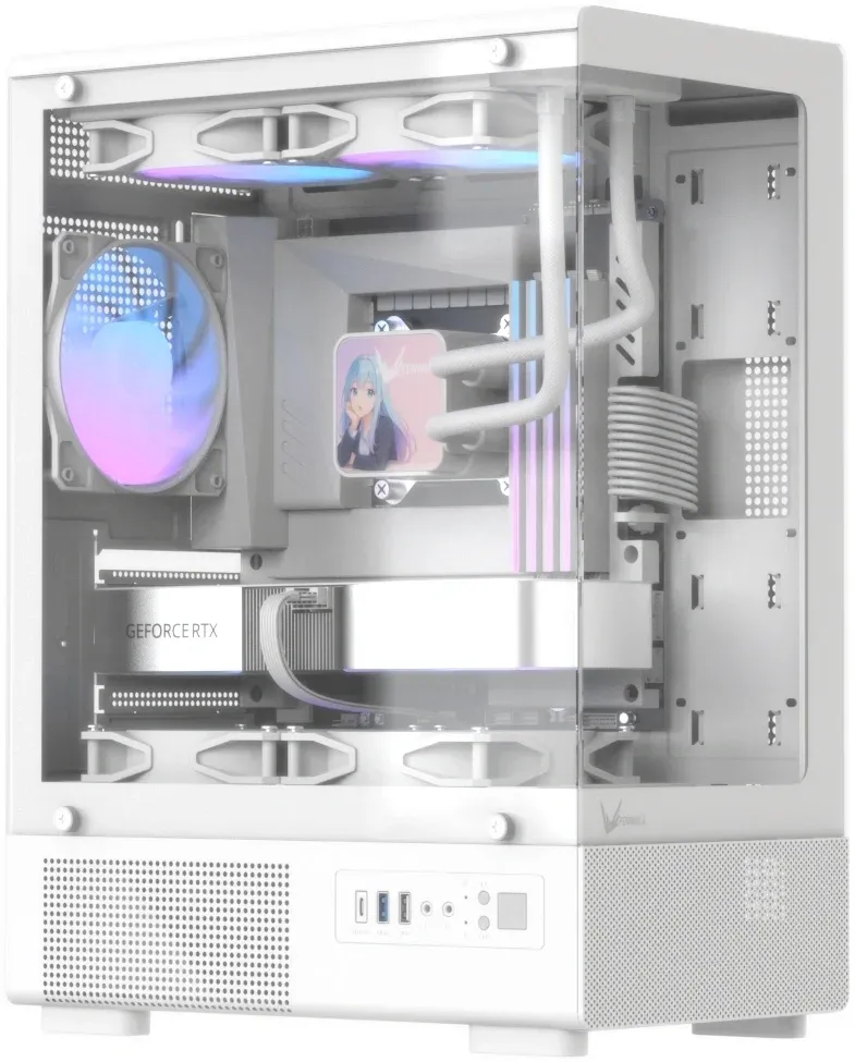 Корпус Formula Crystal Z1CM v2 белый без БП mATX 1xUSB2.0 1xUSB3.0 audio bott PSU - фото 5