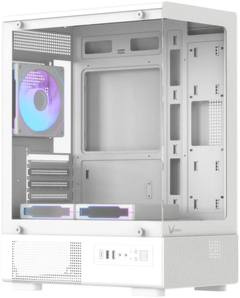 Корпус Formula Crystal Z1CM v2 белый без БП mATX 1xUSB2.0 1xUSB3.0 audio bott PSU - фото 8