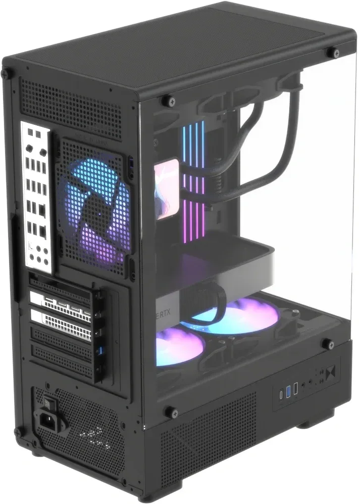 Корпус Formula Crystal Z1CM Plus AR v2 черный без БП mATX 2x120mm 1xUSB2.0 1xUSB3.0 audio bott PSU - фото 5