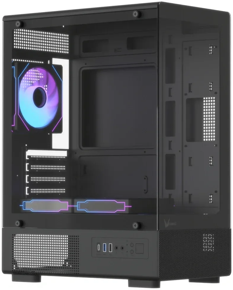 Корпус Formula Crystal Z1CM Plus AR v2 черный без БП mATX 2x120mm 1xUSB2.0 1xUSB3.0 audio bott PSU - фото 8