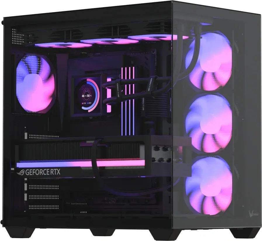 Корпус Formula Crystal Z2 v2 черный без БП ATX 10x120mm 3x140mm 1xUSB2.0 1xUSB3.0 audio bott PSU - фото 2