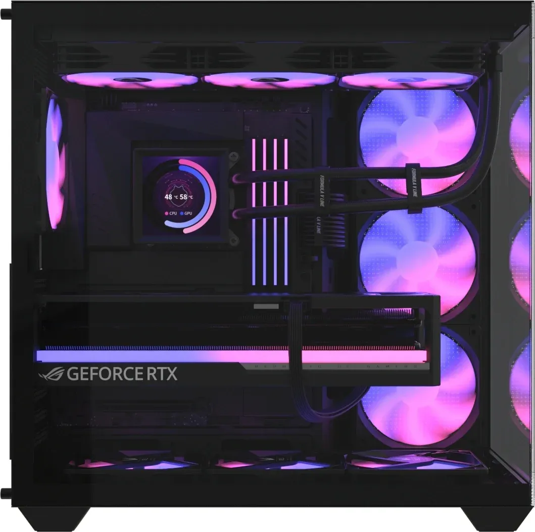 Корпус Formula Crystal Z2 v2 черный без БП ATX 10x120mm 3x140mm 1xUSB2.0 1xUSB3.0 audio bott PSU - фото 3