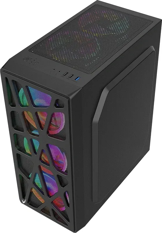 Корпус Formula Mana AR V2 черный без БП ATX 5x120mm 2xUSB2.0 1xUSB3.0 audio bott PSU - фото 2